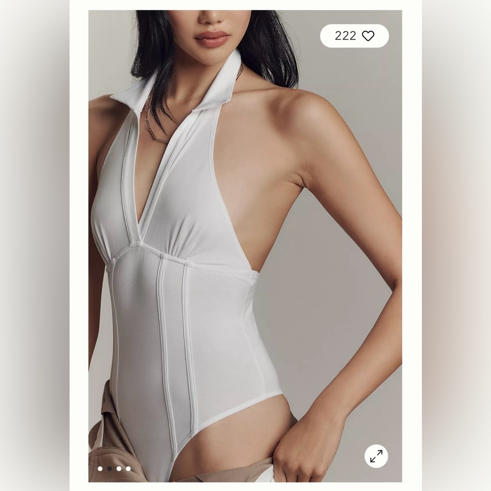 Anthropologie Halter Jersey Bodysuit